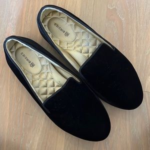 Birdies Starling slip on shoes. Black velvet, size 6.5. Worn once.